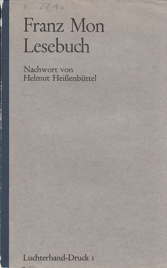 Lesebuch. Franz Mon