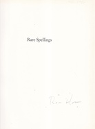 Roni Horn. Rare Spellings. Selected Drawings/ Zeichnungen 1985-1992 (signiert/ signed)