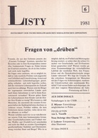 LISTY. ZEITSCHRIFT DER TSCHECHOSLOWAKISCHEN SOZIALISTISCHEN OPPOSITION # 6. 1981