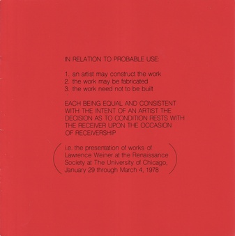 LAWRENCE WEINER. IN RELATION TO PROBABLE USE