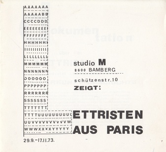 studi M, Bamberg zeigt: LETTRISTEN AUS PARIS