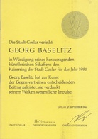 Klaus Gallwitz: Georg Baselitz. Laudatio zur Verleihung des Kaiserrings in der Kaiserpfalz Goslar am 27. September 1986