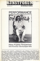 Kunstforum International. Bd. 24, 6/77. PERFORMANCE. Pläne, Projekte, Perspektiven. Eine Vorschau: Das Kunstjahr 1978.