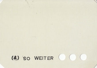LAWRENCE WEINER. (&) SO WEITER ... [KÜNSTLERPOSTKARTE/ artists postcard]