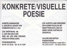 KONKRETE/ VISUELLE POESIE. Galerie und Edition Hundertmark, 5. Juni bis 29. August 1992