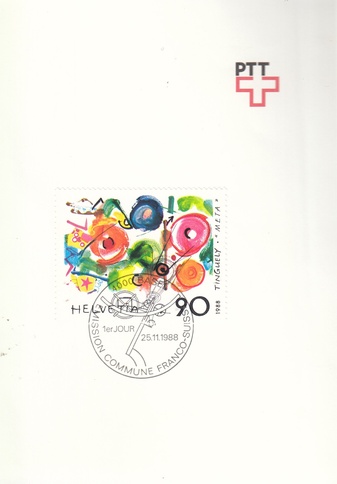Jean Tinguely. Meta 1988. Briefmarke