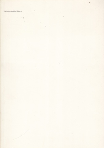 Katsuhito Nishikawa. Schatten weißer Räume