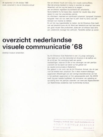 overzicht nederlandse visuele communicatie '68. stedelijk Museum Amsterdam, 26 september t/m 26 oktober 1969