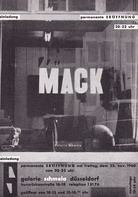 Heinz Mack. Einladung zur permanenten Eröffnung am freitag, dem 25. nov. 1960, galerie schmela düsseldorf [Einladungskarte/ invitation card]