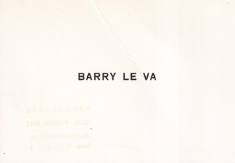 BARRY LE VA. MICHELE LACHOWSKY BRUXELLES, 29 AVRIL [1980]. Invitation card/ Einladungskarte