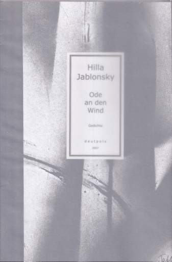 Hilla Jablonsky. Ode an den Wind. Gedichte