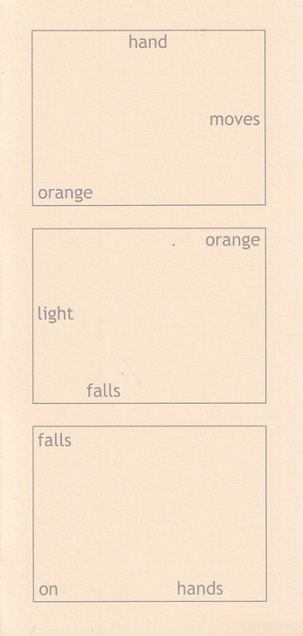 maud vande veire. hand moves orange light falls on hands 