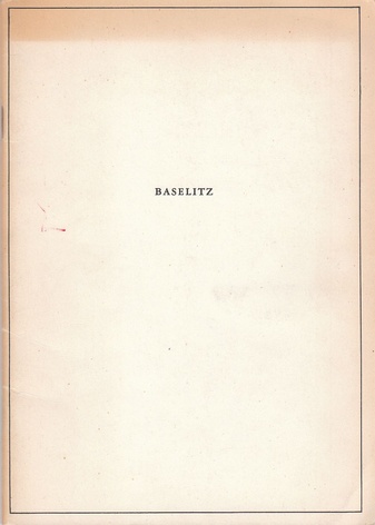 Georg Baselitz. Galerie Werner & Katz Berlin, 1963