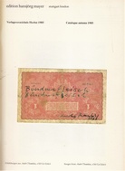 edition hansjörg mayer. Verlagsverzeichnis Herbst/  [Publishers] Catalogue autumn 1985