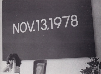 ON KAWARA. DATE-PAINTINGS 1979 BEI KONRAD FISCHER, 19. JUNI - 18. JULI 1980 [invitation postcard/ Einladungskarte]