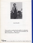 View Vol. 1 No. 10. March 1979. Jannis Kounellis. "One needs to consider that the gallery is a dramatic, theatrical cavity . . . My work is not surrelistic, the effect is theatrical, it is Baroque."