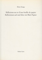 Réflexions sur et d'une feuille de papier