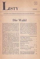 LISTY. ZEITSCHRIFT DER TSCHECHOSLOWAKISCHEN SOZIALISTISCHEN OPPOSITION # 3. 1980
