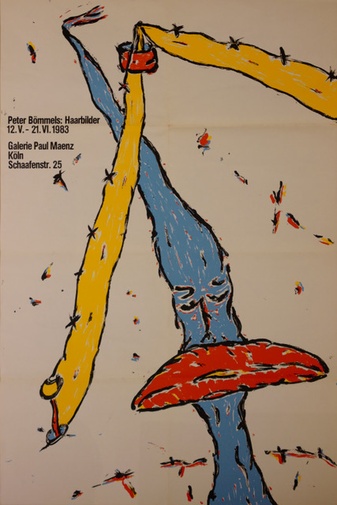 Peter Bömmels: Haarbilder. 12.V. - 21.VI.1983. Galerie Paul Maenz Köln [Ausstellungsplakat/ exhibition poster]